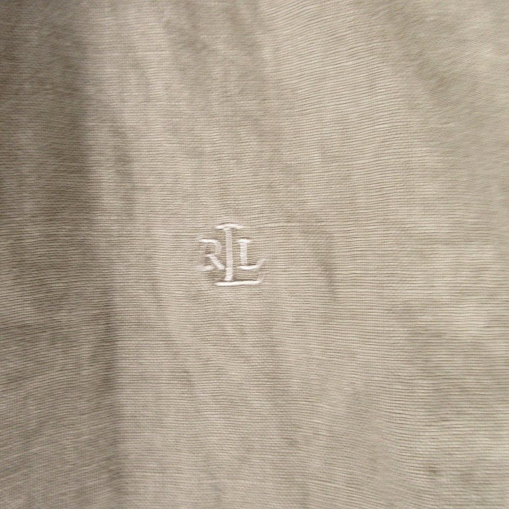 Lauren Ralph Lauren Brown Linen Roll Tab Shirt Size L Button Down - Picture 4 of 13